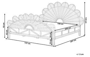 Manželská postel 140 cm Floyd (světlé dřevo) (s roštem). 1078954