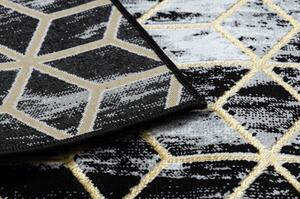Dywany Luszczow Kusový koberec, Běhoun GLOSS moderni 409A 82 Krychle černý / šedá / zlato Rozměr koberce: 70 x 200 cm