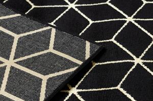 Dywany Luszczow Kusový koberec, Běhoun GLOSS moderni 409C 86 Krychle černý / zlato Rozměr koberce: 60 x 200 cm