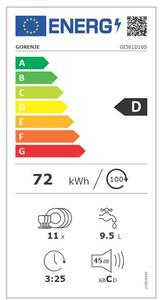 Gorenje GI561D10S Vestavná myčka plně integrovaná 45 cm