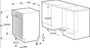 Gorenje GI561D10S Vestavná myčka plně integrovaná 45 cm
