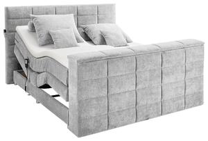 POSTEL BOXSPRING, 180/200 cm, barvy stříbra Carryhome - Manželské postele, Online Only
