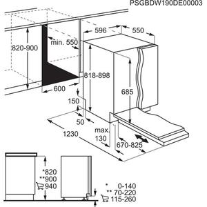 AEG FSE73727P Vestavná myčka plně integrovaná 60 cm
