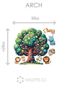 Barevný strom a zvířata arch 45 x 39 cm