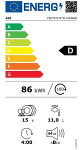 AEG FSE73727P Vestavná myčka plně integrovaná 60 cm