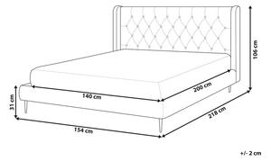Manželská postel 140 cm Flora (šedá) (s roštem). 1078972