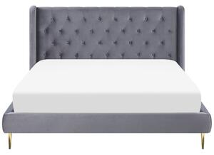 Manželská postel 160 cm Flora (šedá) (s roštem). 1078973