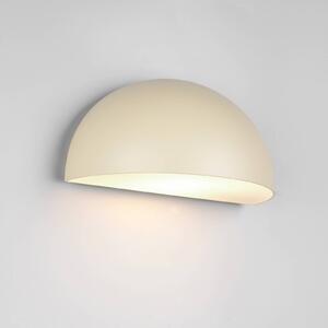 Trio Lighting Venkovní nástěnné svítidlo MAAS, krémové, šířka 27 cm, kov, IP44, stmívatelný, Krémová / jantar, Hliník, Nástěnné bodové svítidlo