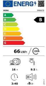 Mora IMB6678 Vestavná myčka plně integrovaná 60 cm