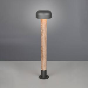 Trio Lighting Oсвітлення cesty FRASER, dřevěný vzhled, výška 85 cm, kov, IP54, stmívatelný, Světlé dřevo, Hliník, Moderní