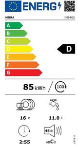 Mora IM6463 Vestavná myčka plně integrovaná 60 cm