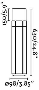 TRAM sloupková lampa, tmavě šedá, h 63cm - FARO