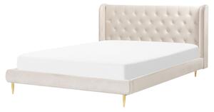 Manželská postel 160 cm Flora (béžová) (s roštem). 1078976