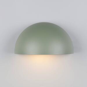 Trio Lighting Venkovní nástěnné svítidlo MAAS, zelené, šířka 27 cm, kov, IP44, stmívatelný, Zelená, Hliník, Moderní, Nástěnné bodové svítidlo