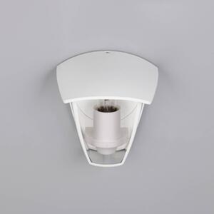 Trio Lighting Venkovní nástěnné svítidlo VENTA, bílé, objímka nahoře, výška 24 cm, IP44, stmívatelný, Bílá / opál, Hliník, Lucerna