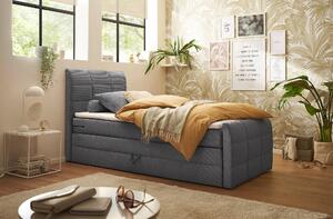 POSTEL BOXSPRING, 100/200 cm, tmavě šedá MID.YOU - Postele s úložným prostorem, Online Only