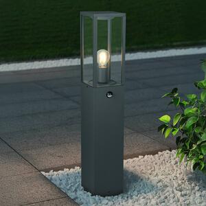 Trio Lighting Senzorové osvětlení cesty GARONNE, antracitová, výška 80 cm, kov IP44, stmívatelný, Černá, Hliník, Moderní