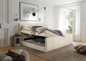 POSTEL BOXSPRING, 180/200 cm, krémová MID.YOU - Postele s úložným prostorem, Online Only