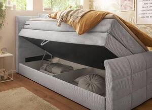POSTEL BOXSPRING, 100/200 cm, světle šedá MID.YOU - Postele s úložným prostorem, Online Only