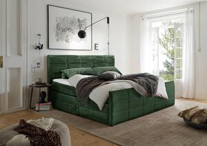 POSTEL BOXSPRING, 180/200 cm, olivově zelená MID.YOU - Postele s úložným prostorem, Online Only