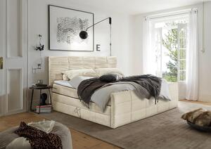 POSTEL BOXSPRING, 180/200 cm, krémová MID.YOU - Postele s úložným prostorem, Online Only