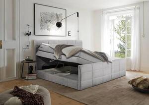 POSTEL BOXSPRING, 180/200 cm, světle šedá MID.YOU - Postele s úložným prostorem, Online Only