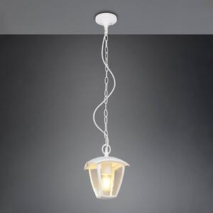 Trio Lighting Venkovní závěsné svítidlo VENTA, bílé, 17 x cm, kov, IP44, stmívatelný, Bílá / opál, Hliník, Lucerna