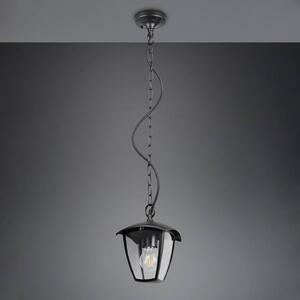 Trio Lighting Venkovní závěsné svítidlo VENTA, černé, 17 x cm, kov, IP44, stmívatelný, Černá, Hliník, Lucerna