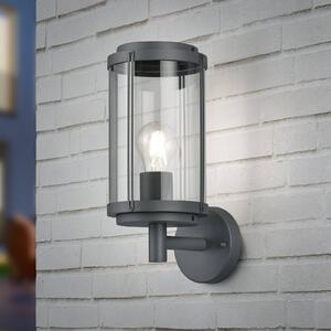 Trio Lighting Venkovní nástěnné svítidlo TANARO, antracitová barva, výška 33 cm, kov, IP44, stmívatelný, Černá, Hliník, Moderní, Nástěnné svítidlo