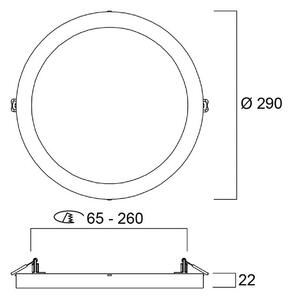 Sylvania LED stropní svítidlo START 5v1, bílé, Ø 29 cm, stmívatelné, stmívatelný, Bílá / opál, Chodba, Plast