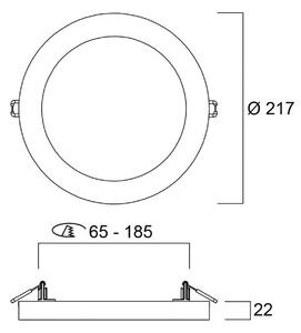 Sylvania LED stropní svítidlo START 5v1, bílé, Ø 22 cm, stmívatelné, stmívatelný, Bílá / opál, Chodba, Plast