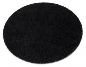 Dywany Luszczow Dětský kusový koberec SOFFI kulatý, shaggy 5 cm černý Rozměr koberce: 80 cm KRUH