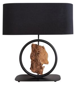 Designová stolní lampa Factor 55 cm černá - akácie