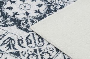 Dywany Luszczow Kusový koberec ANDRE pratelný Růžice 1072 vintage protiskluz, bílá černá Rozměr koberce: 80 x 150 cm