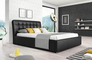 TT-FURNITURE Čalouněná postel MALAGA černá rozměr 140x200 cm