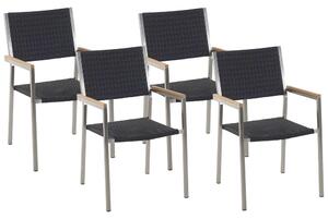 Set 4 ks zahradních židlí Giggles (černý ratan). 1079146