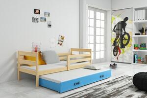 Dětská postel s výsuvnou postelí ERYK 200x90 cm Modrá Borovice