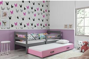 Dětská postel s výsuvnou postelí ERYK 190x80 cm Ružové Šedá
