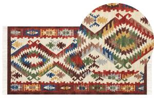 Vlněný kelimový koberec 80 x 150 cm vícebarevný AREVIK