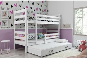 Dětská patrová postel s výsuvnou postelí ERYK 160x80 cm Ružové Borovice