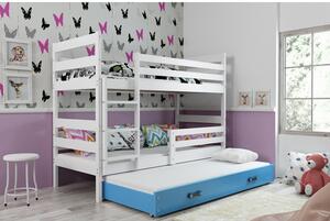 Dětská patrová postel s výsuvnou postelí ERYK 200x90 cm Ružové Bílá