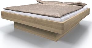 Vlastní výroba Dubová postel Pegas s nízkým čelem a úložným prostorem