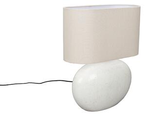 Béžová keramická stolní lampa DUTCHBONE HAILEY