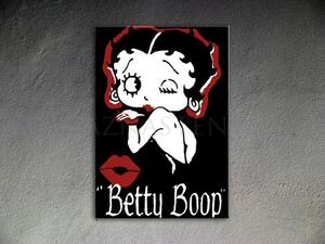 Ručně malovaný POP Art Betty Boop 1 dílný 70x100cm