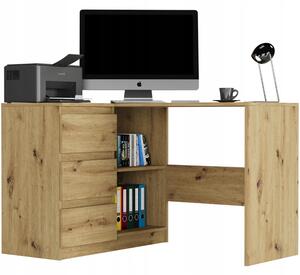 Rohový PC stolek Nolmir (artisan) (L). Akce -18%