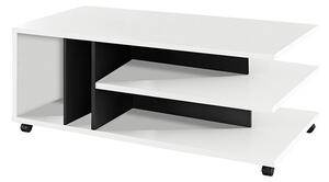 Konferenční stolek, bílá/černá, DASTI