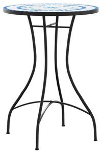 Mozaikový bistro set modrý a bílý železo a keramika