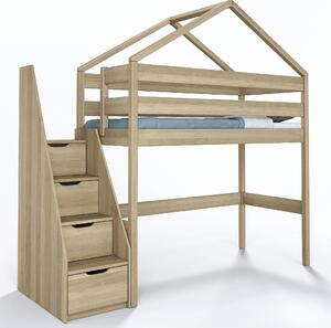 Vlastní výroba Dubová patrová postel Junior domeček