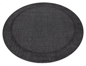 Dywany Luszczow Kusový koberec kulatý TIMO 5979 SISAL venkovní rám černý Rozměr koberce: 120 cm KRUH