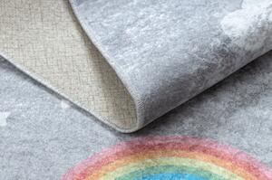 Dywany Luszczow Dětský kusový koberec JUNIOR 52063.801 pratelný Duha, mraky pro děti protiskluz, šedá Rozměr koberce: 140 x 190 cm